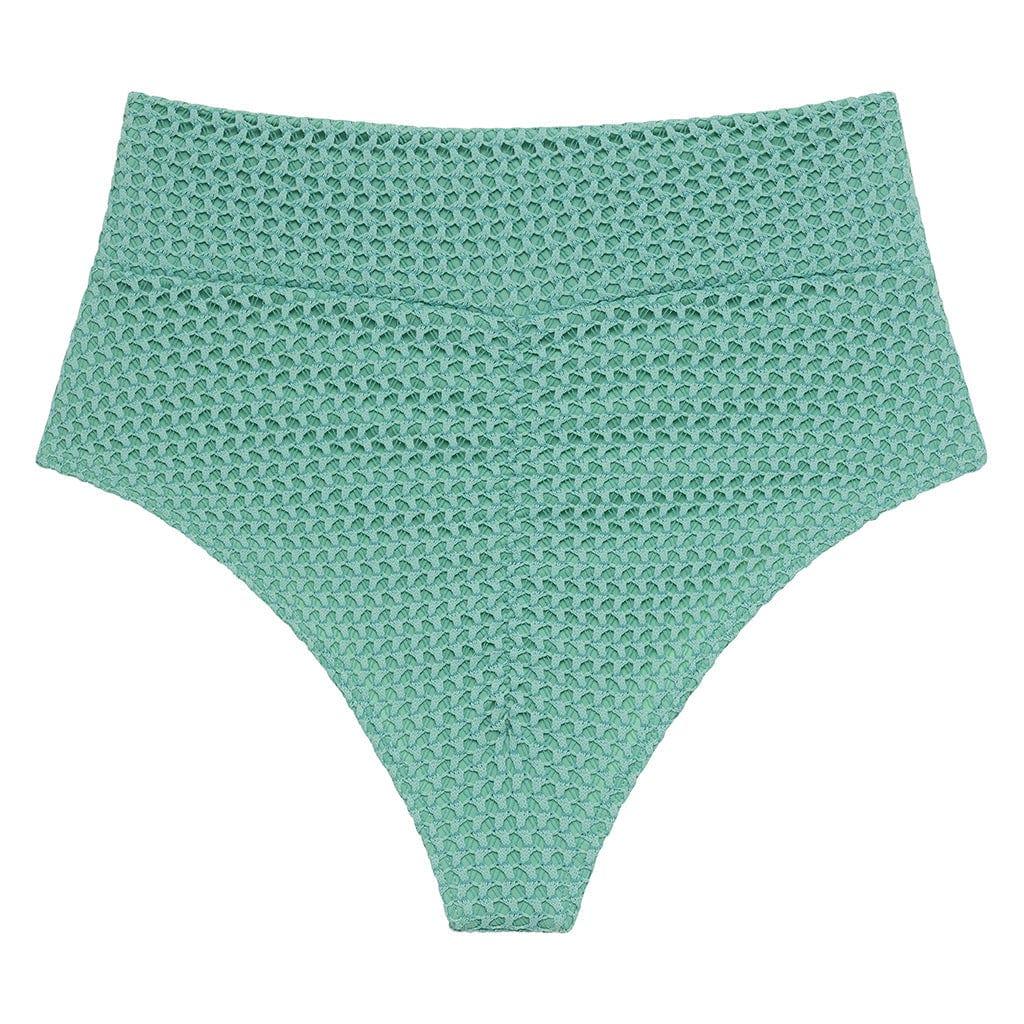 Added Coverage High Rise Bikini Bottom | Turquoise Crochet