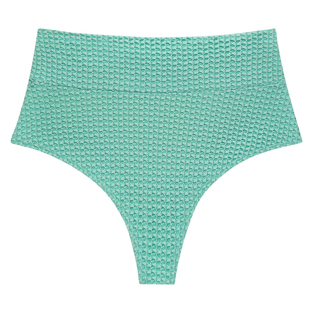 Added Coverage High Rise Bikini Bottom | Turquoise Crochet