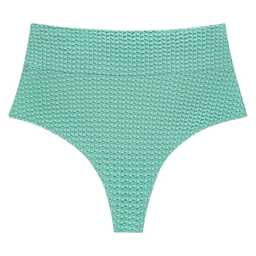 High Rise Bikini Bottom | Turquoise Crochet