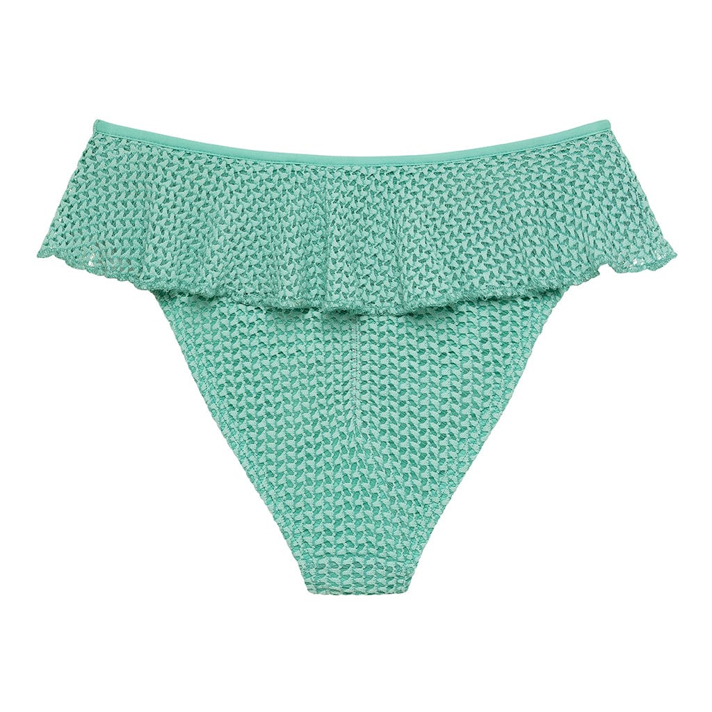 Tamarindo Ruffle Bikini Bottom | Turquoise Crochet