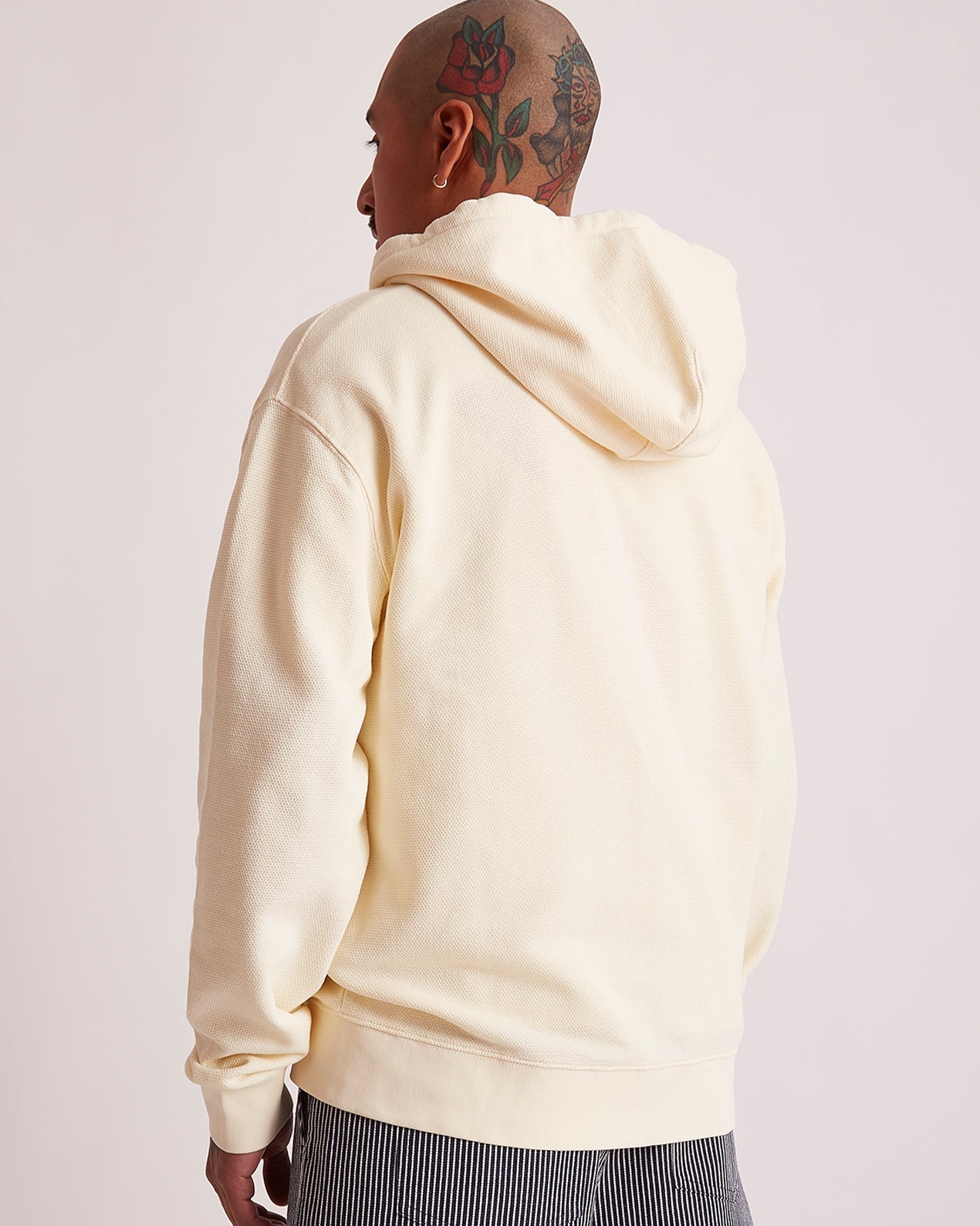 Antique White | Canal Pique Zip Hoodie