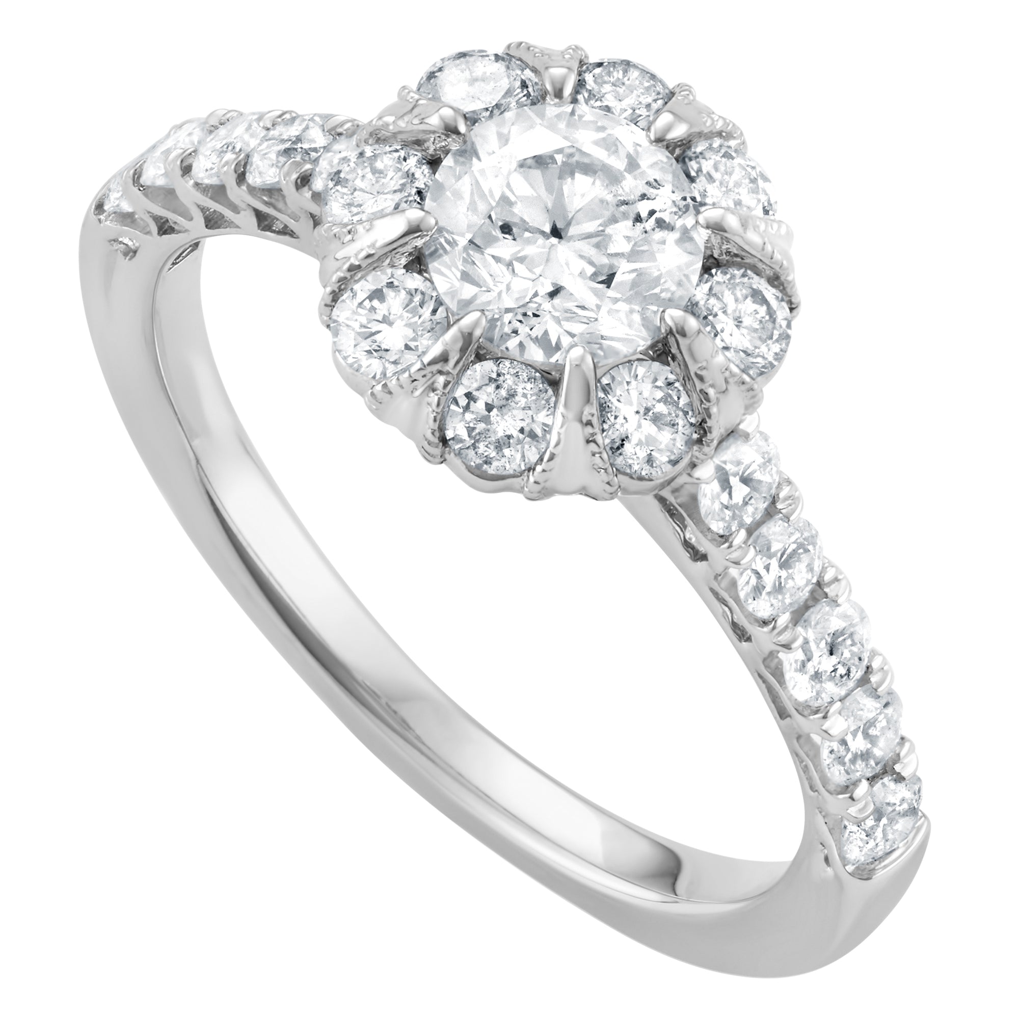 1.50 CT Round Natural Diamond | Engagement Ring | 14K White Gold | I Color | I1 Clarity