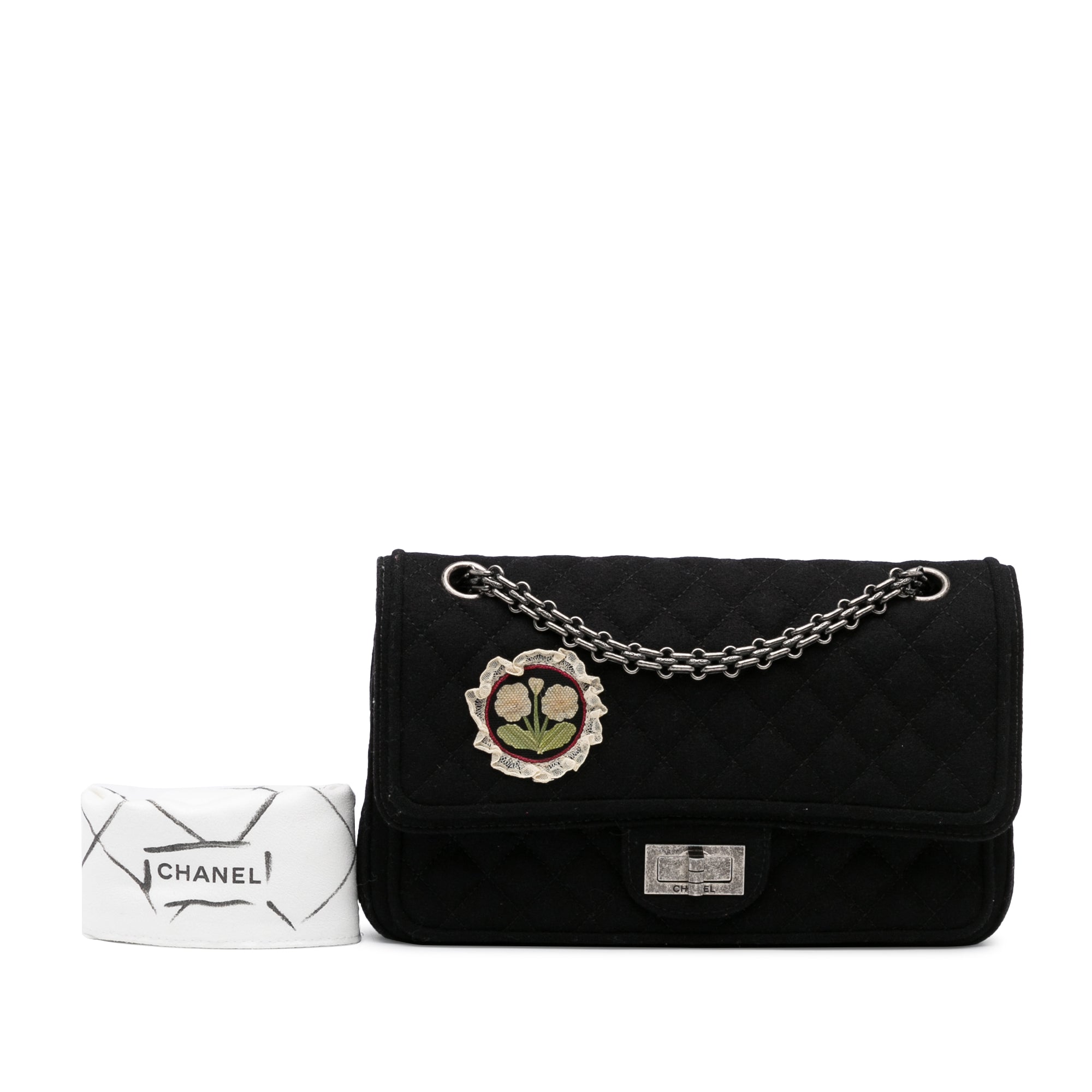Chanel | Pre-Owned Reissue Wool Shoulder Bag | Black