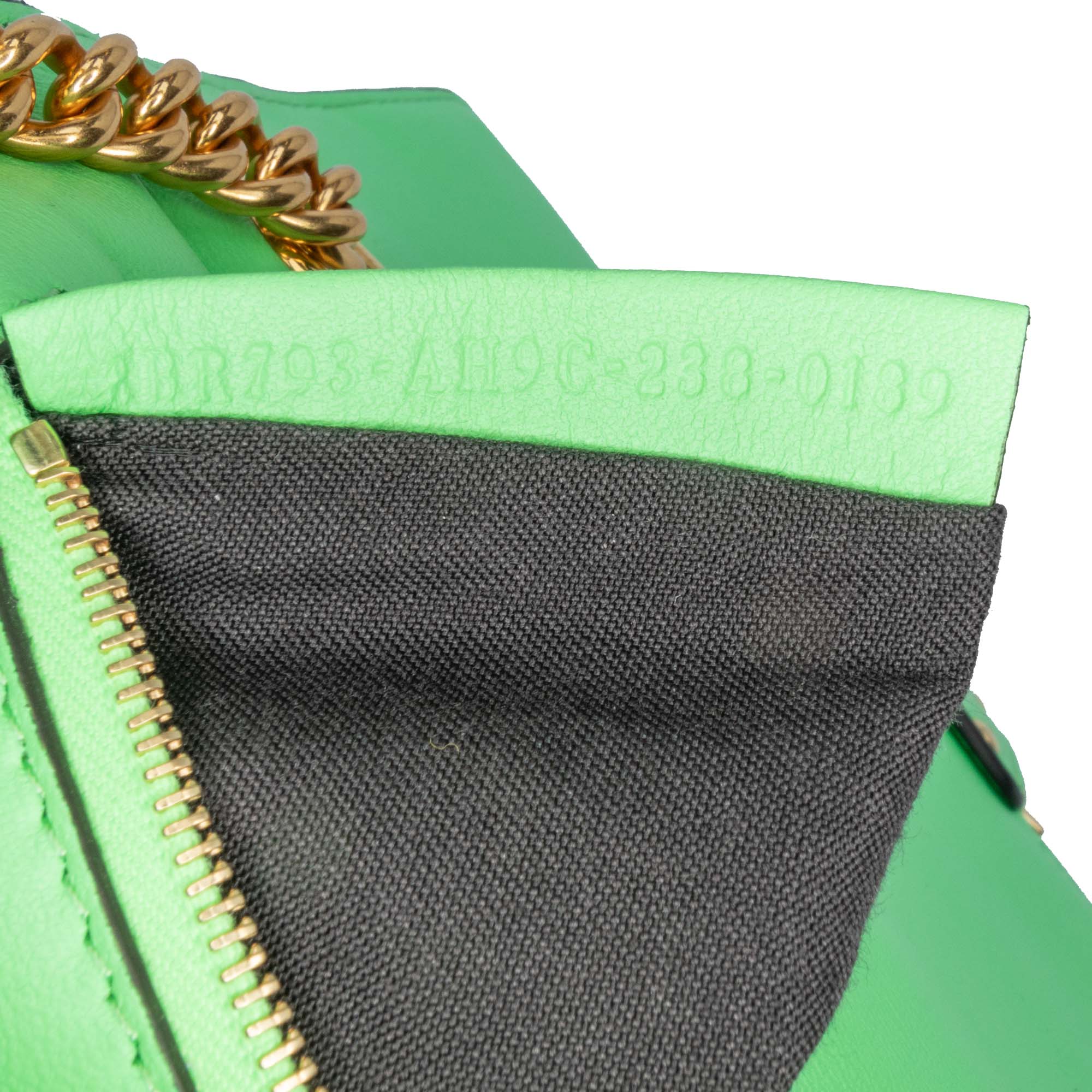 Fendi | Pre-Owned Zucca Embossed Leather Chain Midi Baguette - I | Green/Light Green
