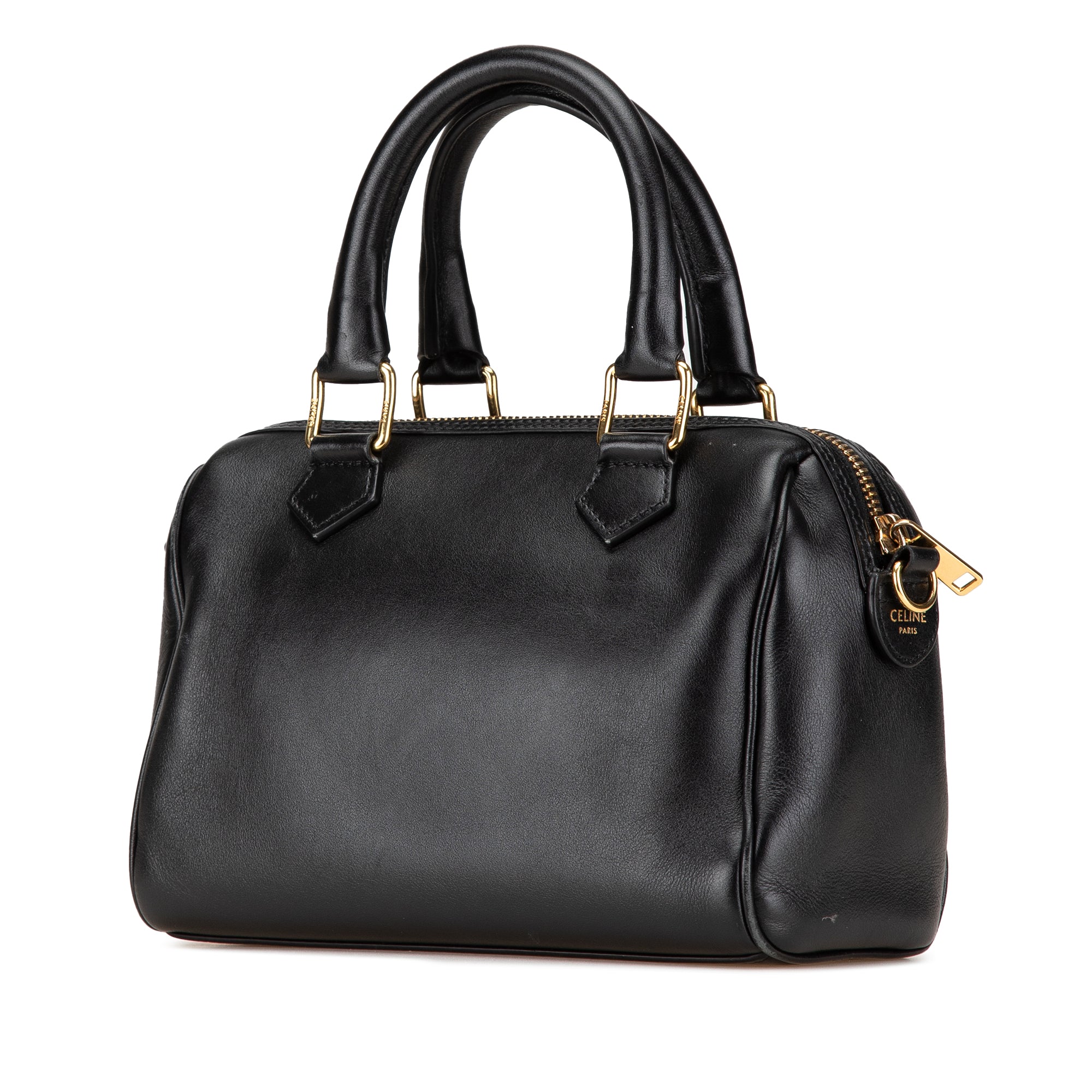Celine | Pre-Owned Smooth Calfskin Cuir Triomphe Satchel | Black