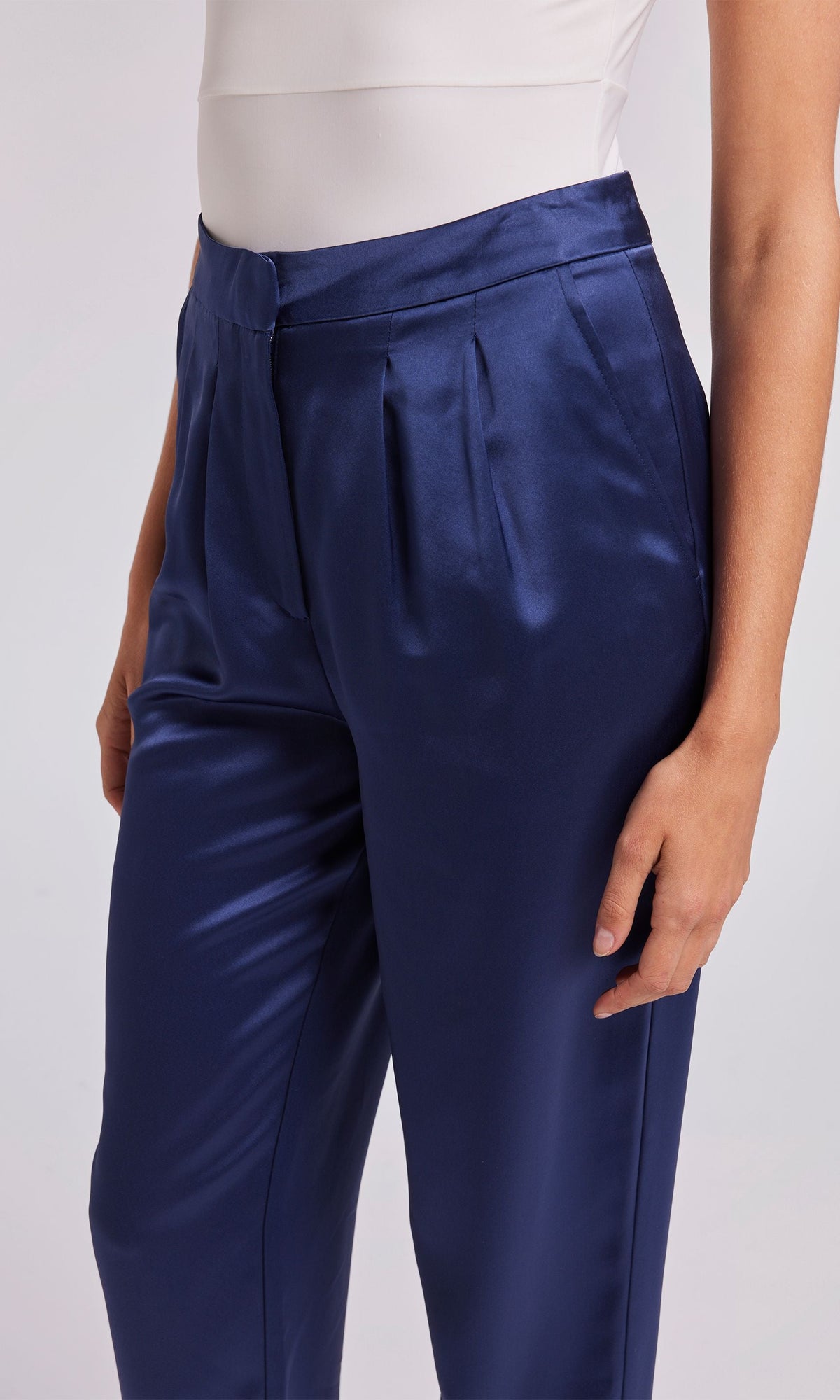 Keaton Satin Pants | Navy