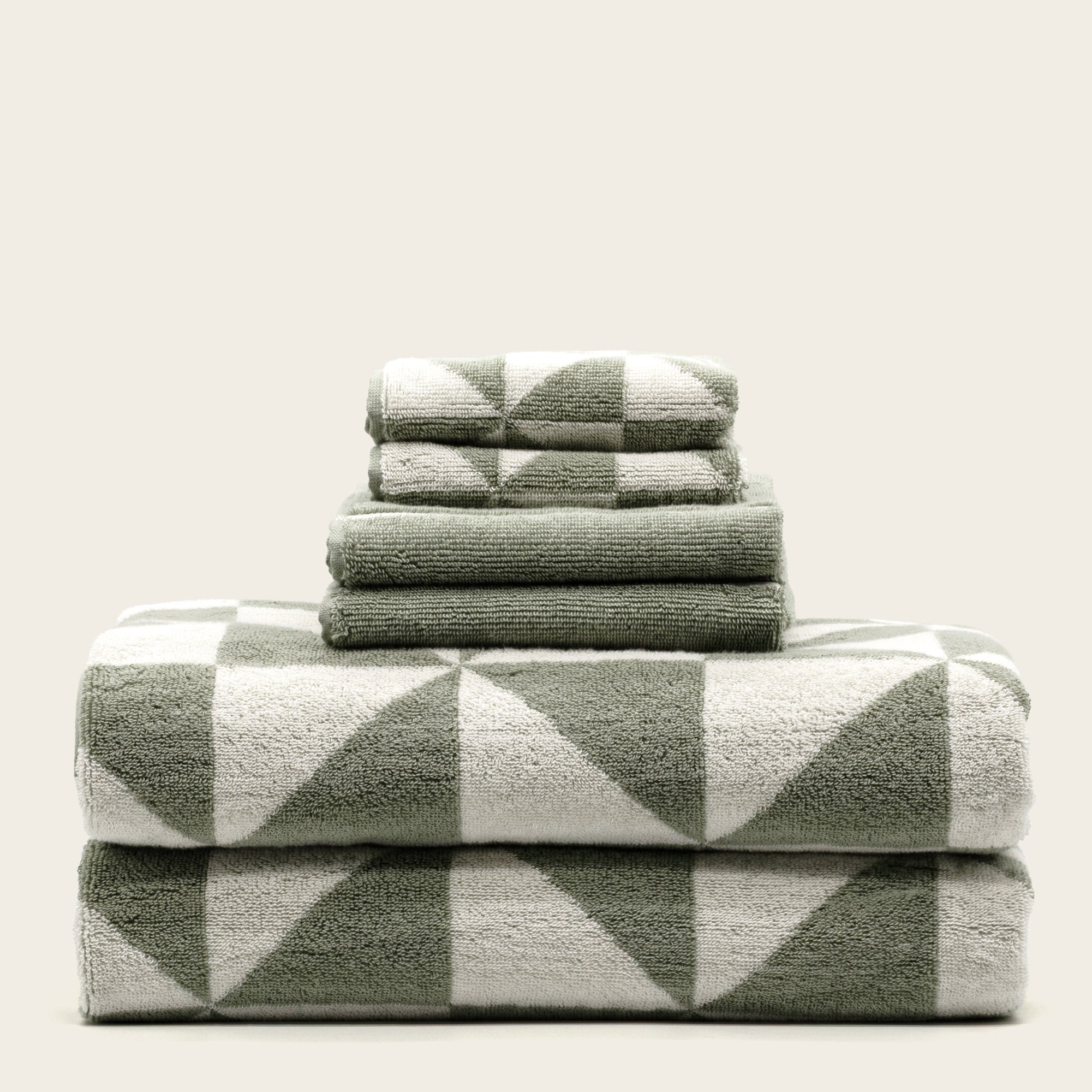 Deia Australian Cotton Towels | Sage/Ecru