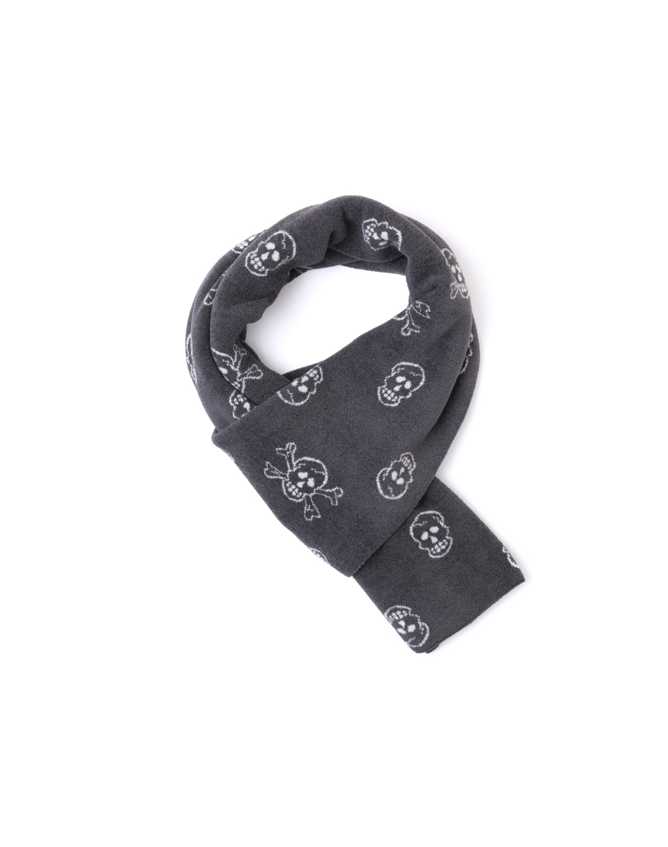 Unisex | Cozychic Ultra Lite Skull Print Scarf | Carbon-Almond