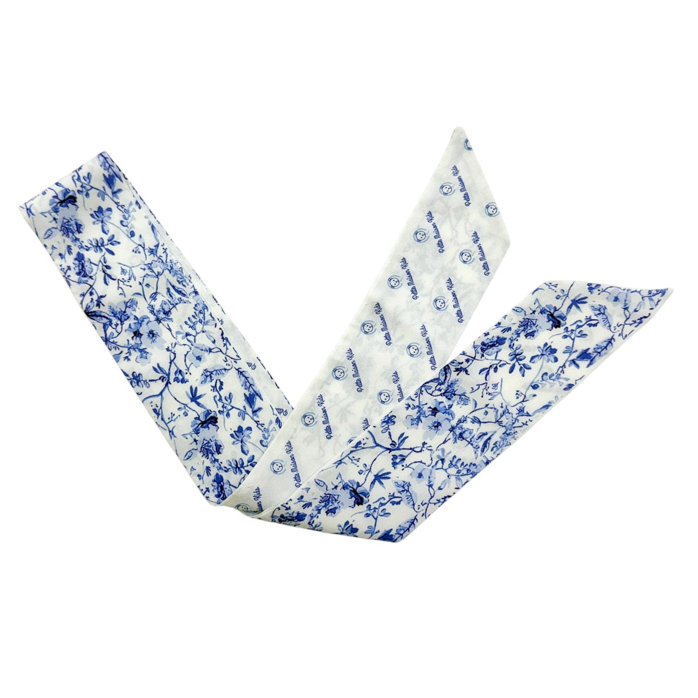 Unisex | Jaylin and Logo Chiffon Scarf | White x Blue