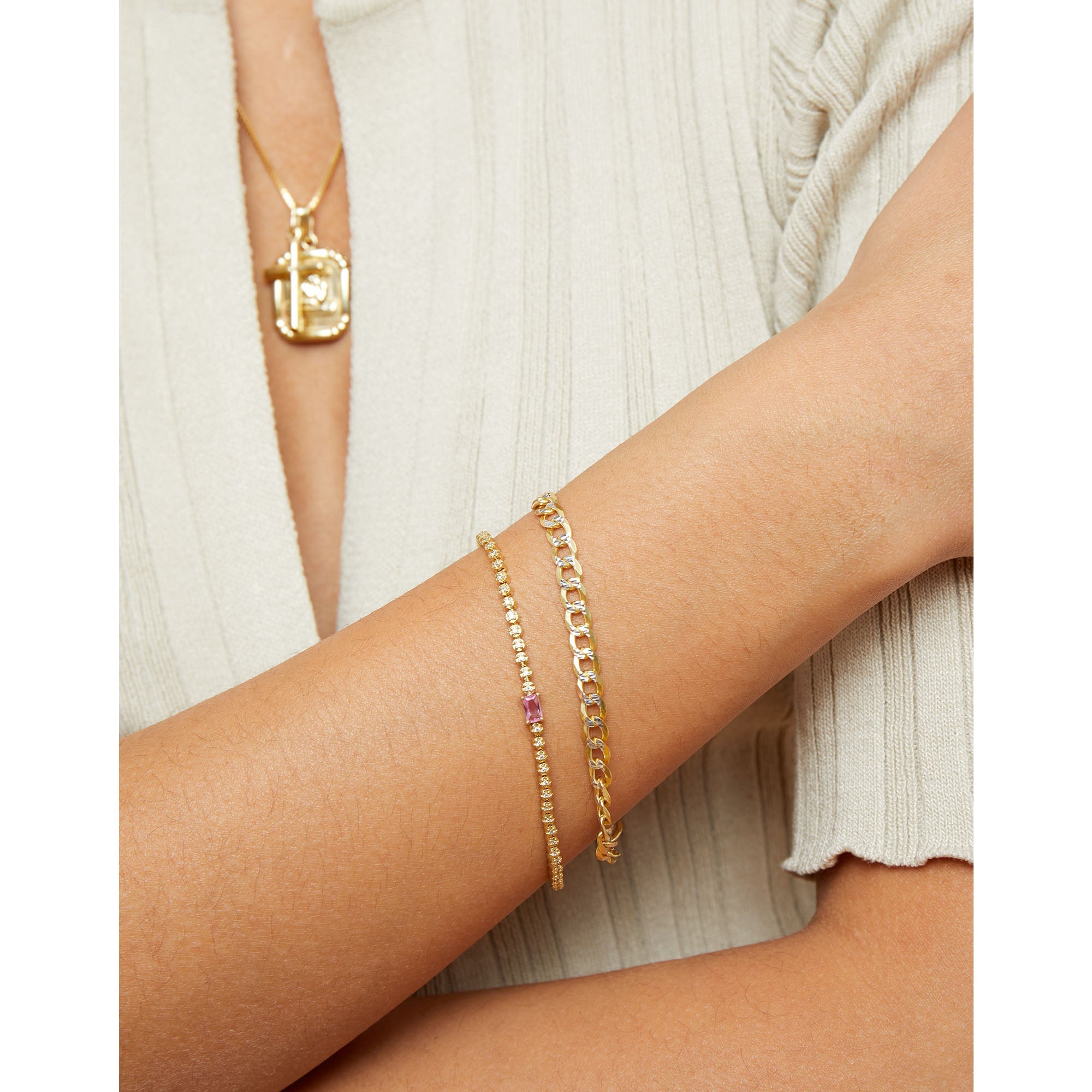 The Curb Link Bracelet | 18KT Gold Vermeil & Sterling Silver