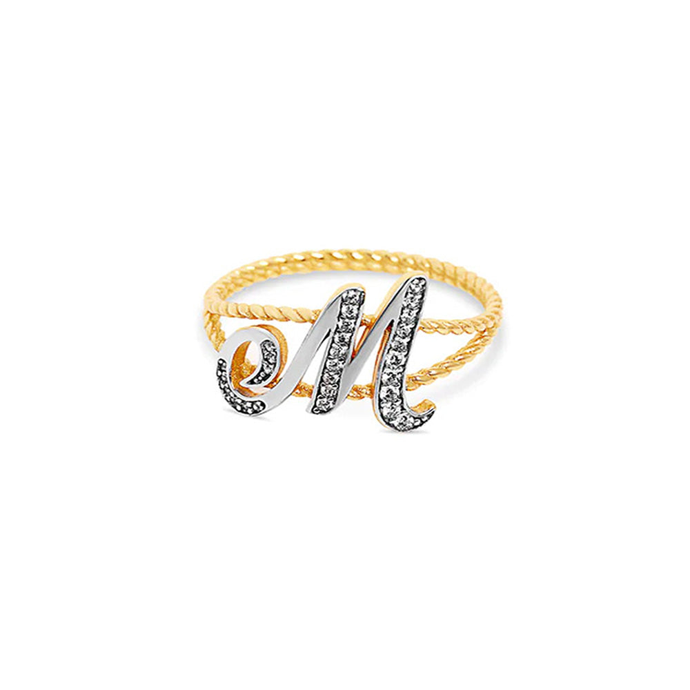 The Script Letter Rope Ring | 18KT Gold Vermeil