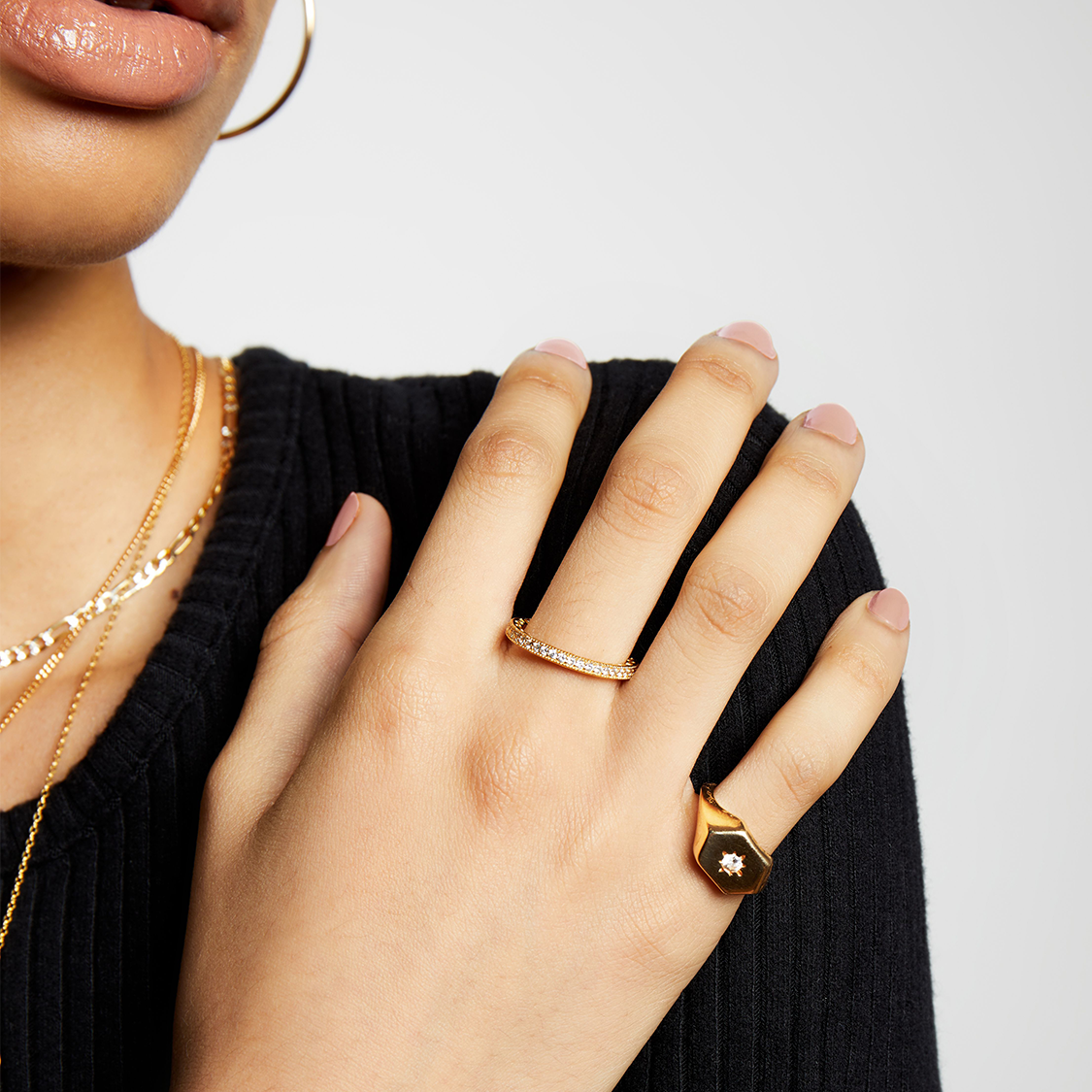 pinky signet ring with star stone