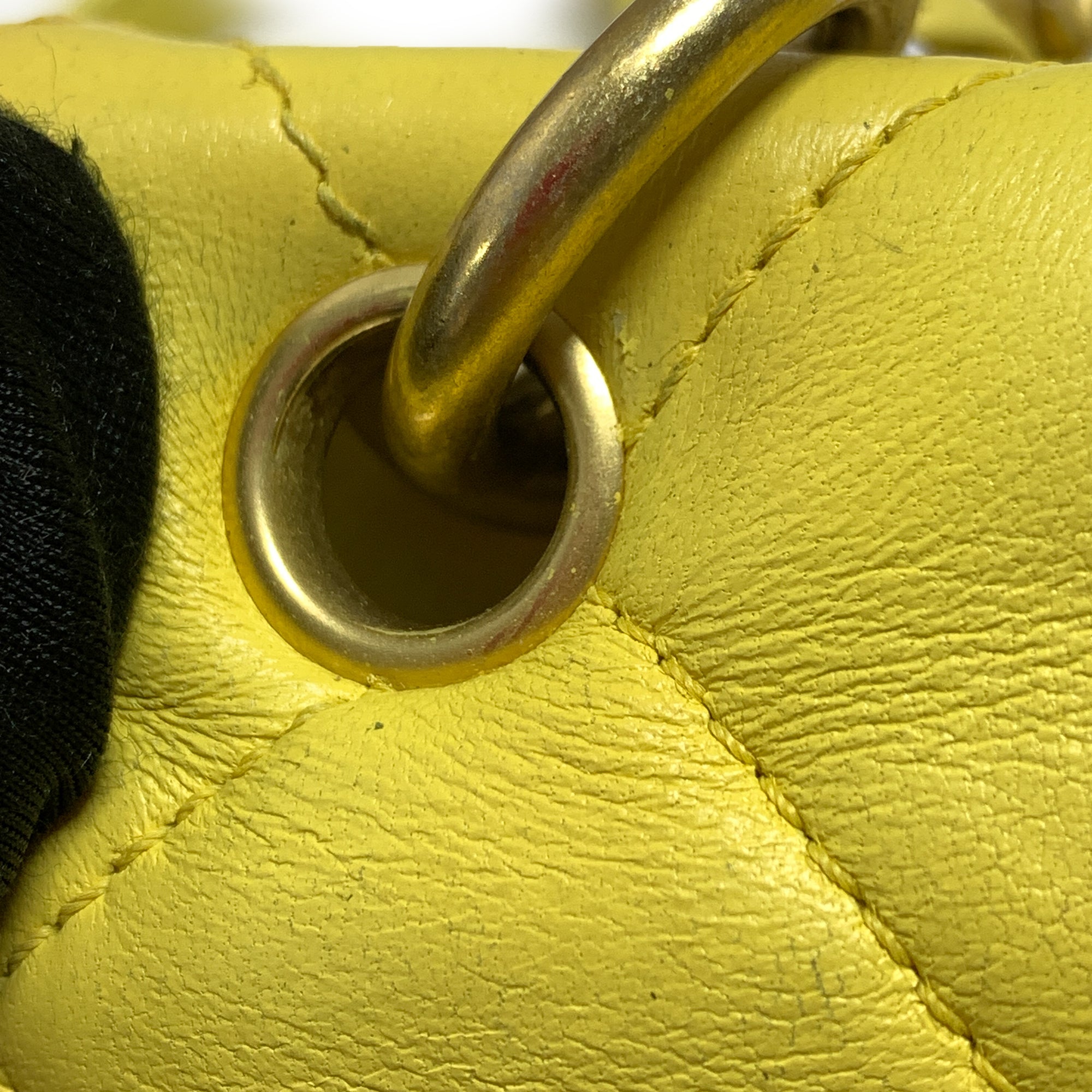 Chanel | Pre-Owned Quilted Lambskin Chain Is More Flap | Yellow