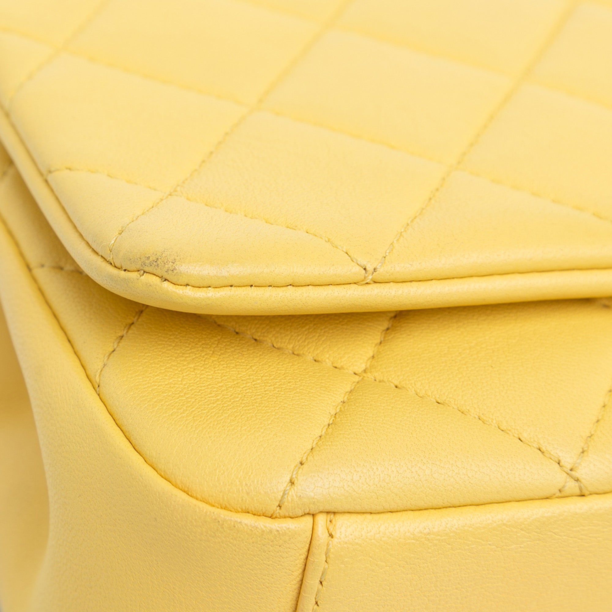Chanel | Pre-Owned Quilted Lambskin Chain Is More Flap | Yellow