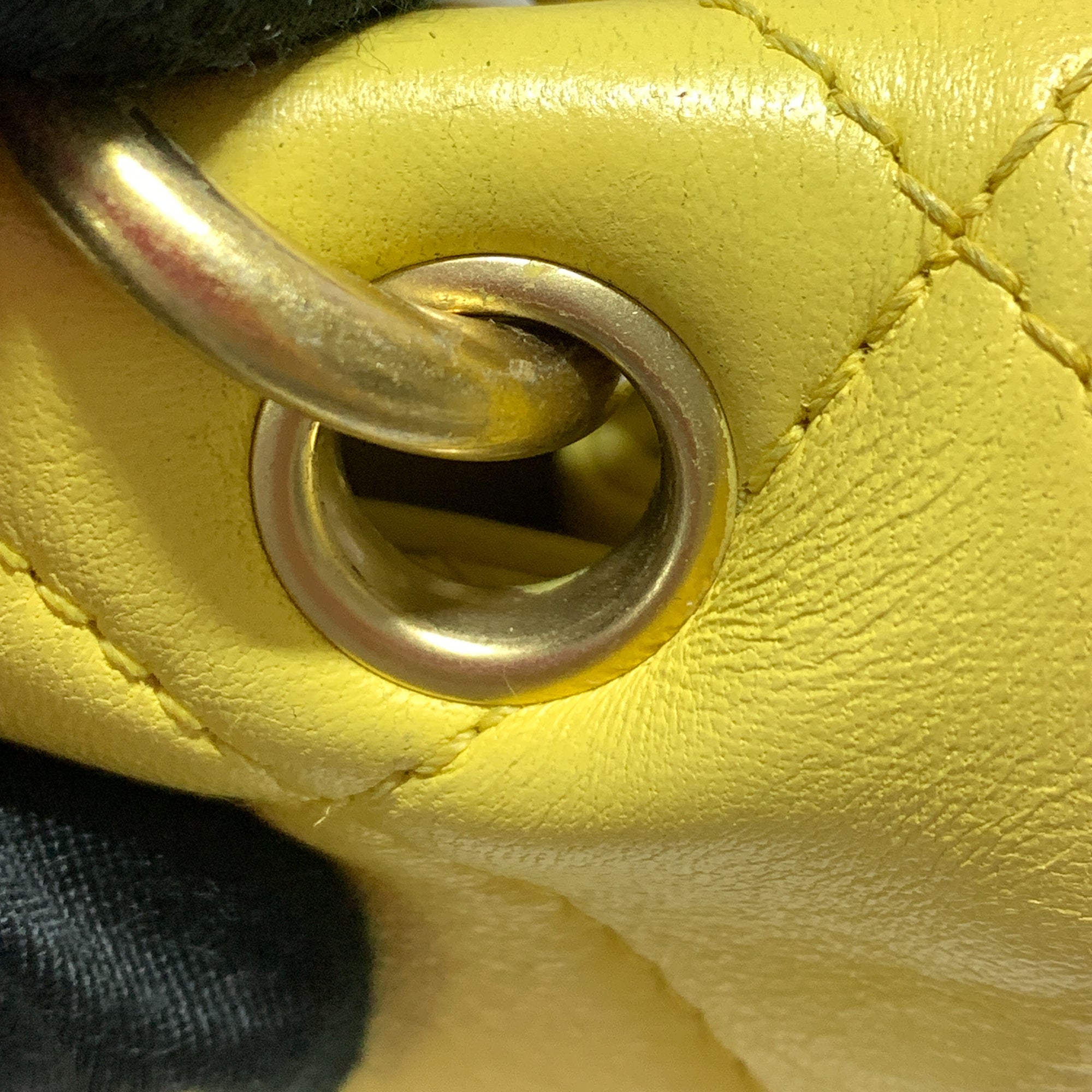 Chanel | Pre-Owned Quilted Lambskin Chain Is More Flap | Yellow