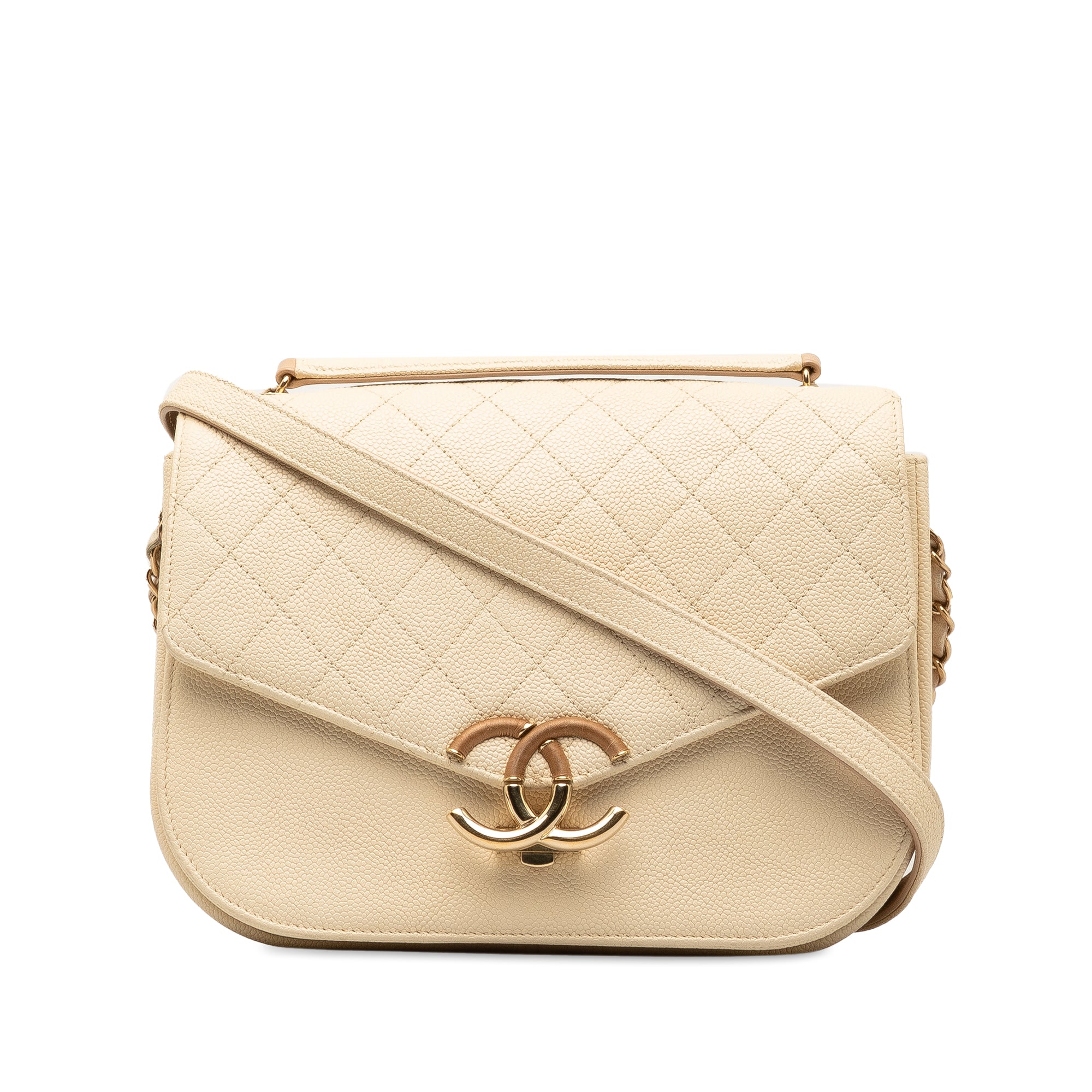 Chanel | Pre-Owned Medium Caviar Paris Cuba Thread Around Flap | Brown/Light Beige
