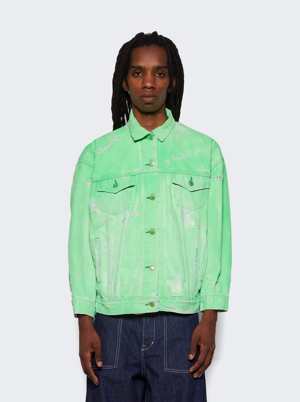 Men | NOTSONORMAL | Destroyed Daily Jacket | Neon Green