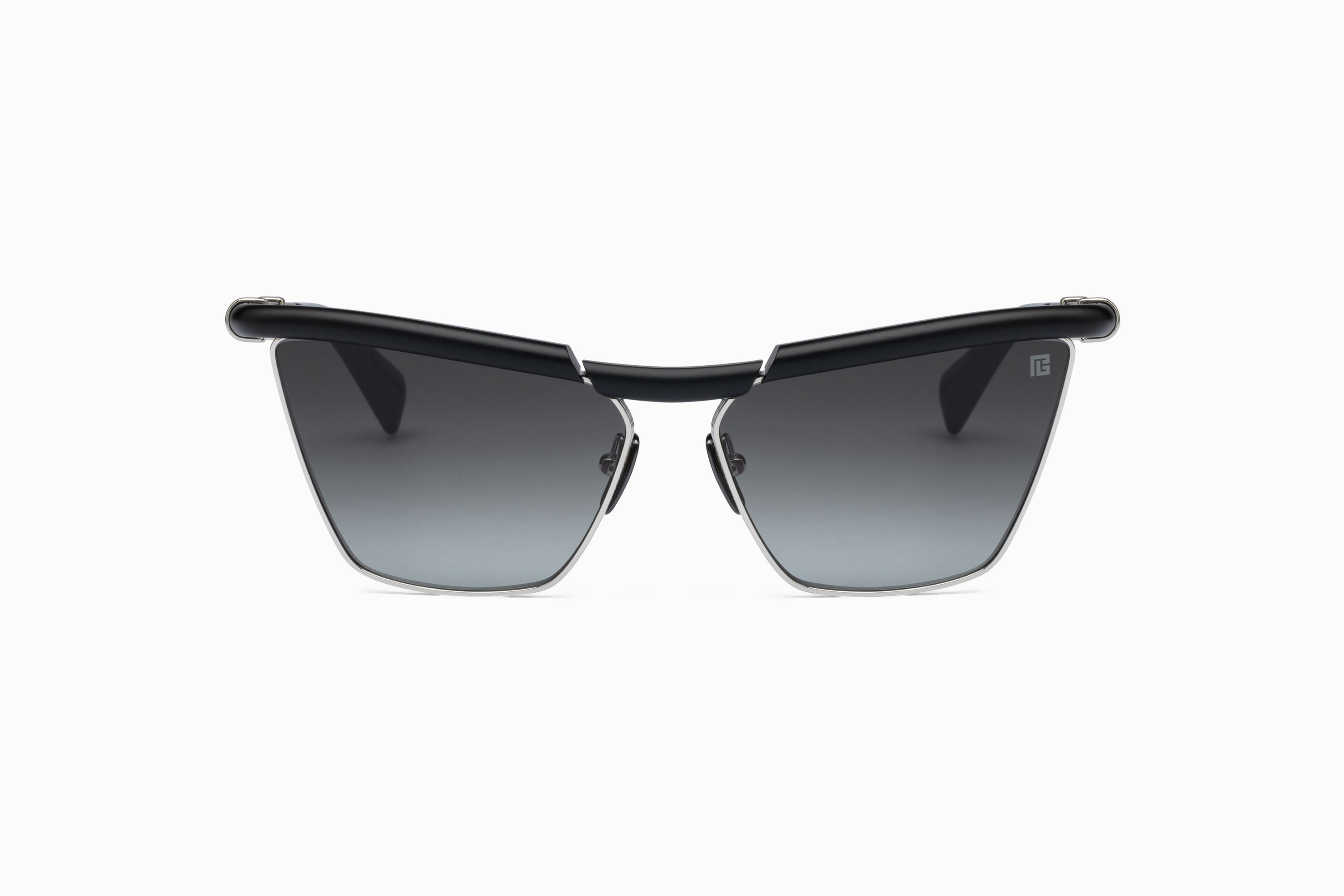 Womens | Victoire Sunglass | Matte Black - Silver - Black | Dark Grey Gradient