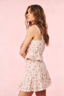 Viro Cotton Rose & Bow Mini Skirt | Fancy Pink