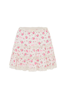 Viro Cotton Rose & Bow Mini Skirt | Fancy Pink