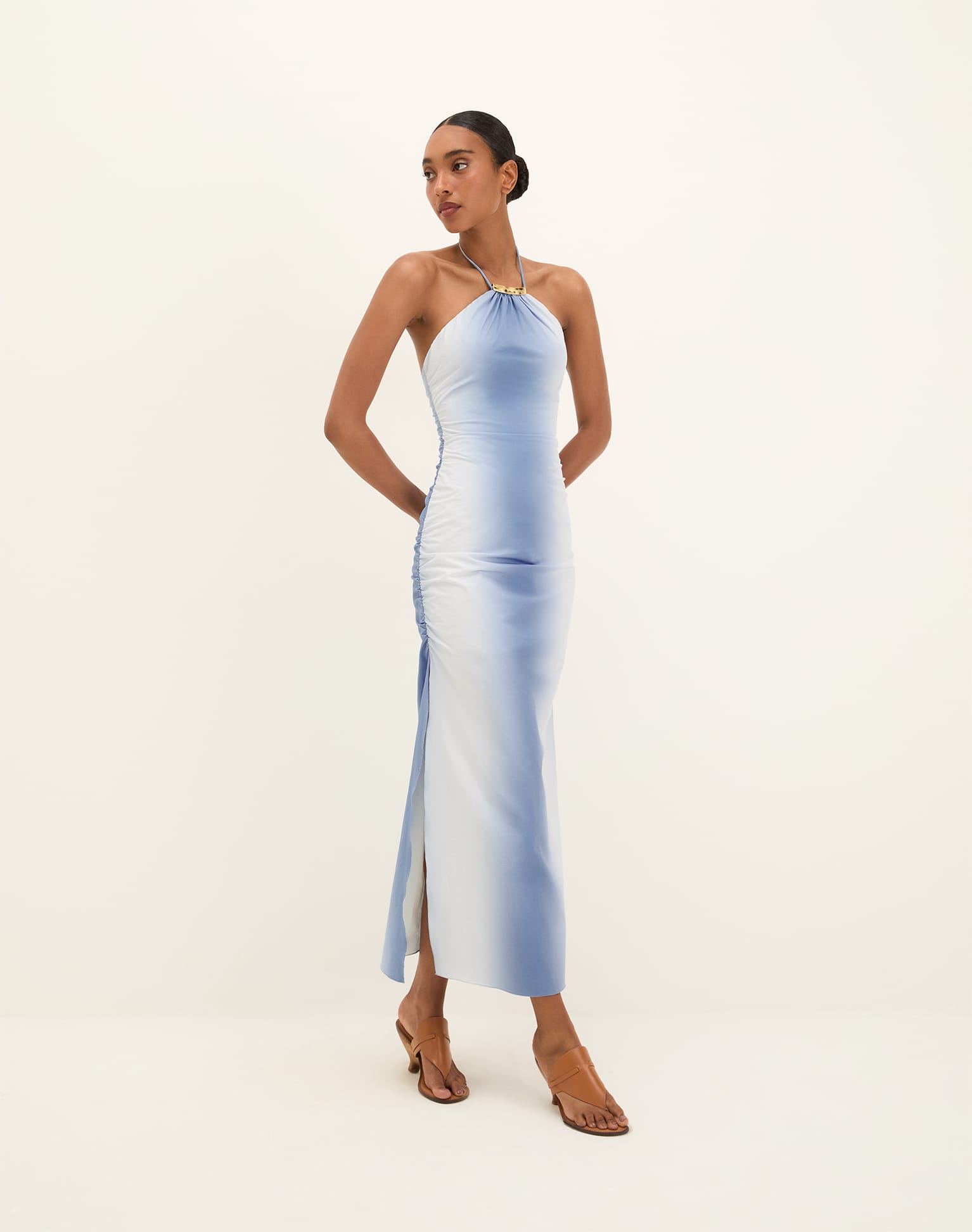 Dayton Halter Midi Dress - Blue Moon XS