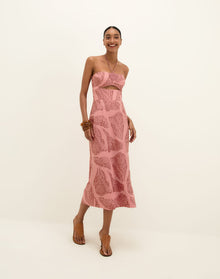 Yara Midi Dress - Embroidered Sweet Heart XS