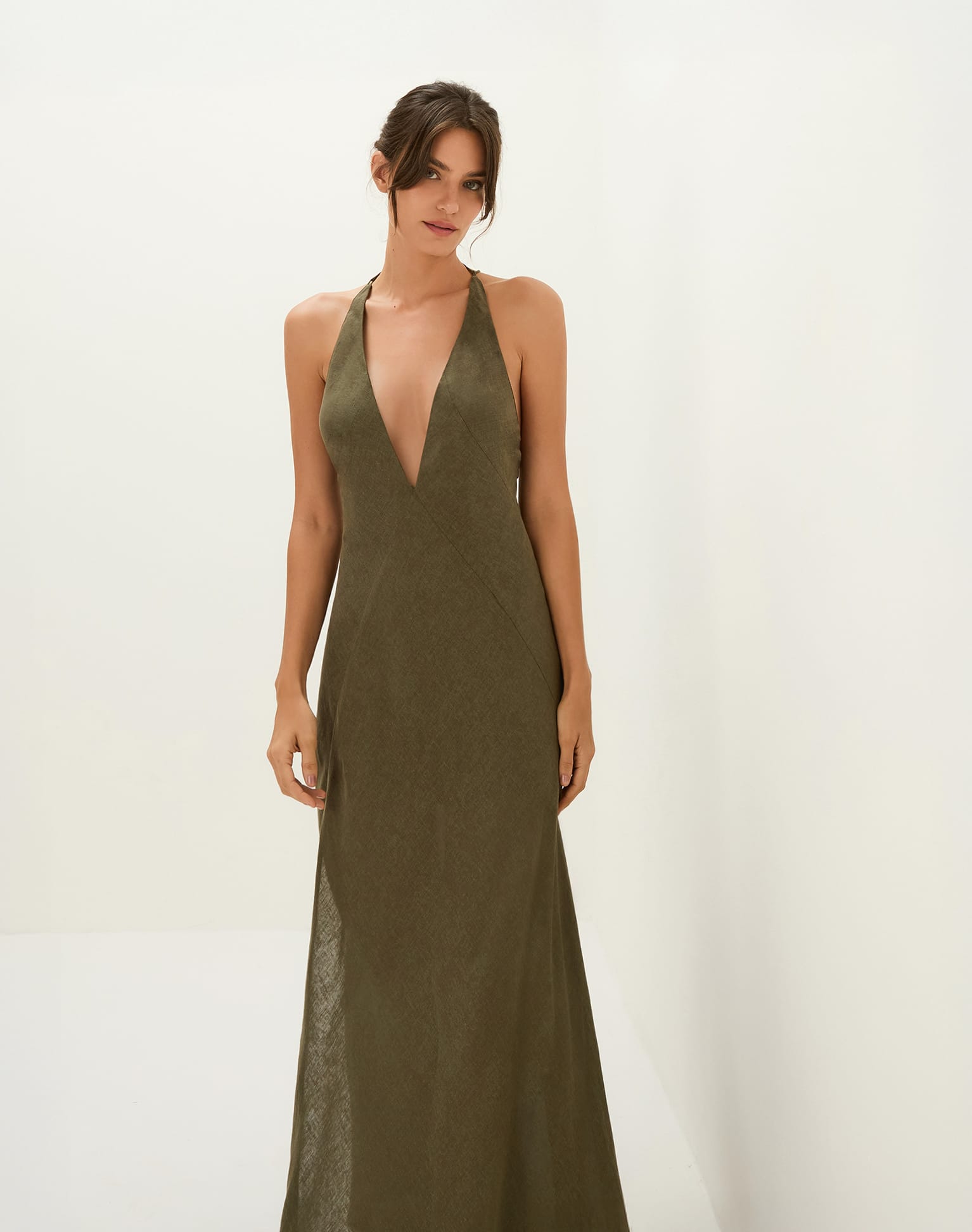 Marbella Long Dress - Evergreen XS