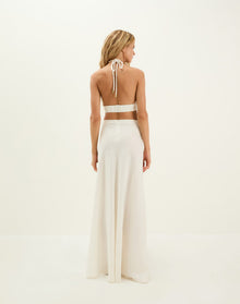 Ibiza High-Neck Halter Top - Off White XS