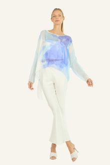 Vanna Top | Azure Morning Glory Print