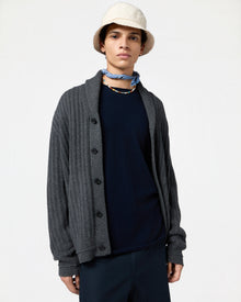 Varsity Cardigan | Charcoal