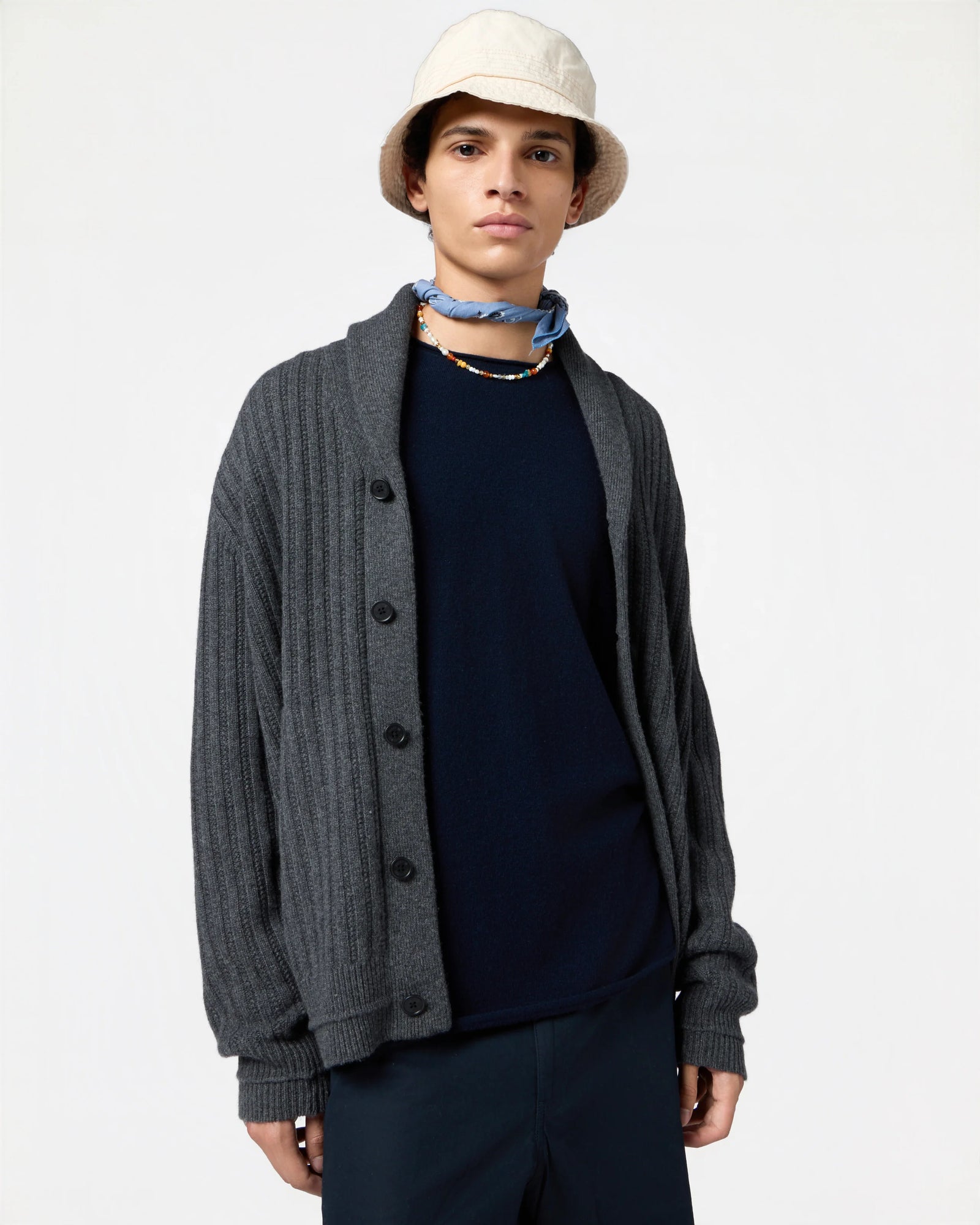 Varsity Cardigan | Charcoal