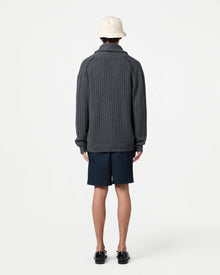Varsity Cardigan | Charcoal