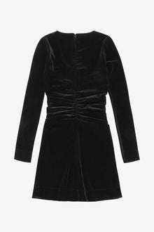 Velvet Jersey Mini Dress | Black