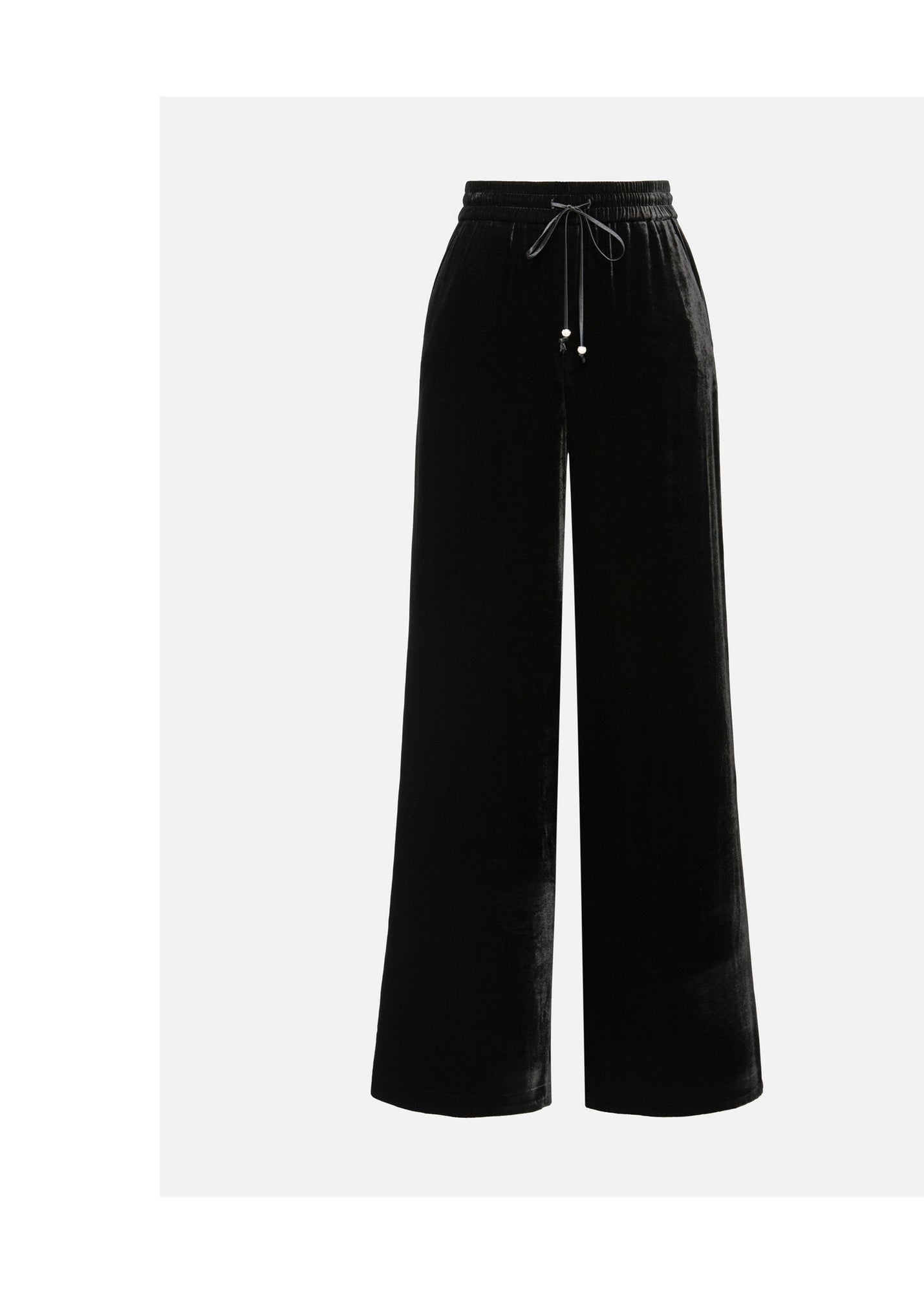 Velvet Wide-Leg Pants | Black