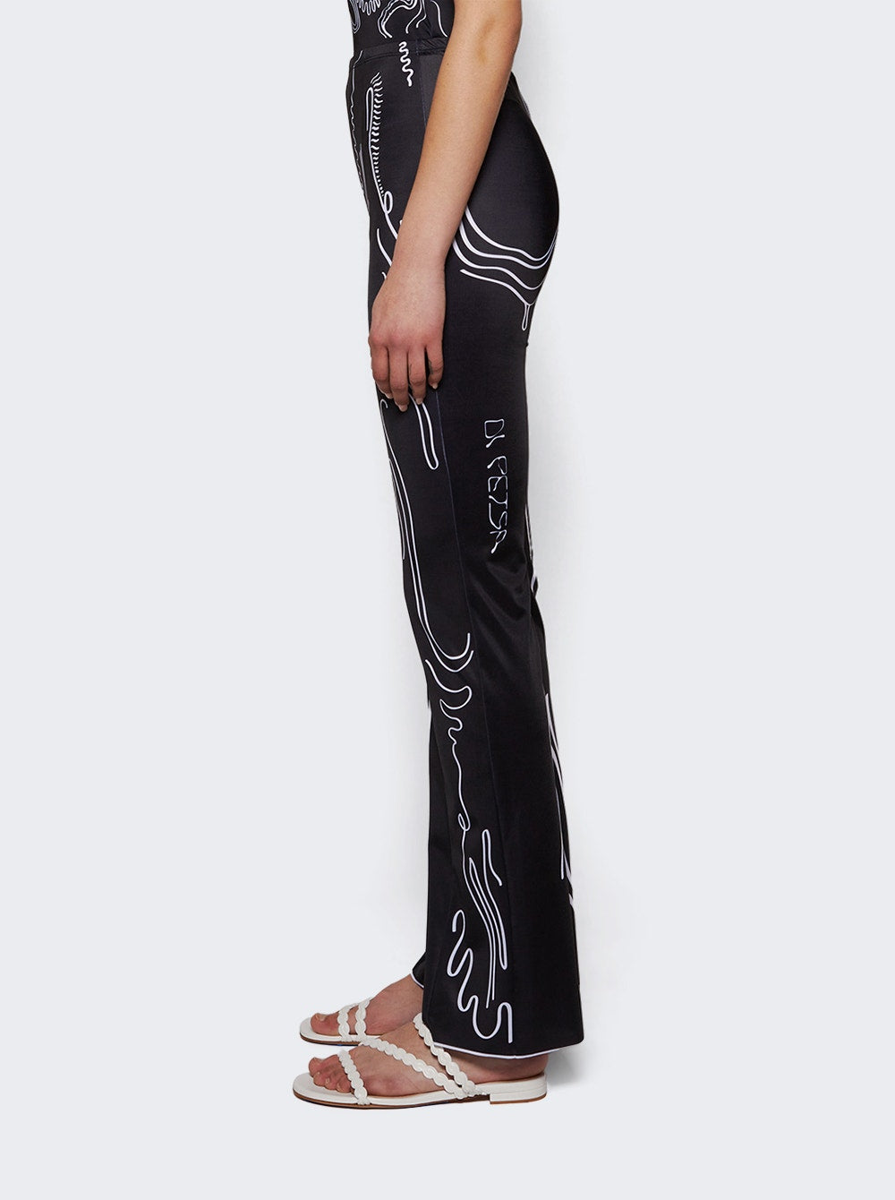 Women | Di Petsa | Venus Shell Lycra Trousers And White | Black