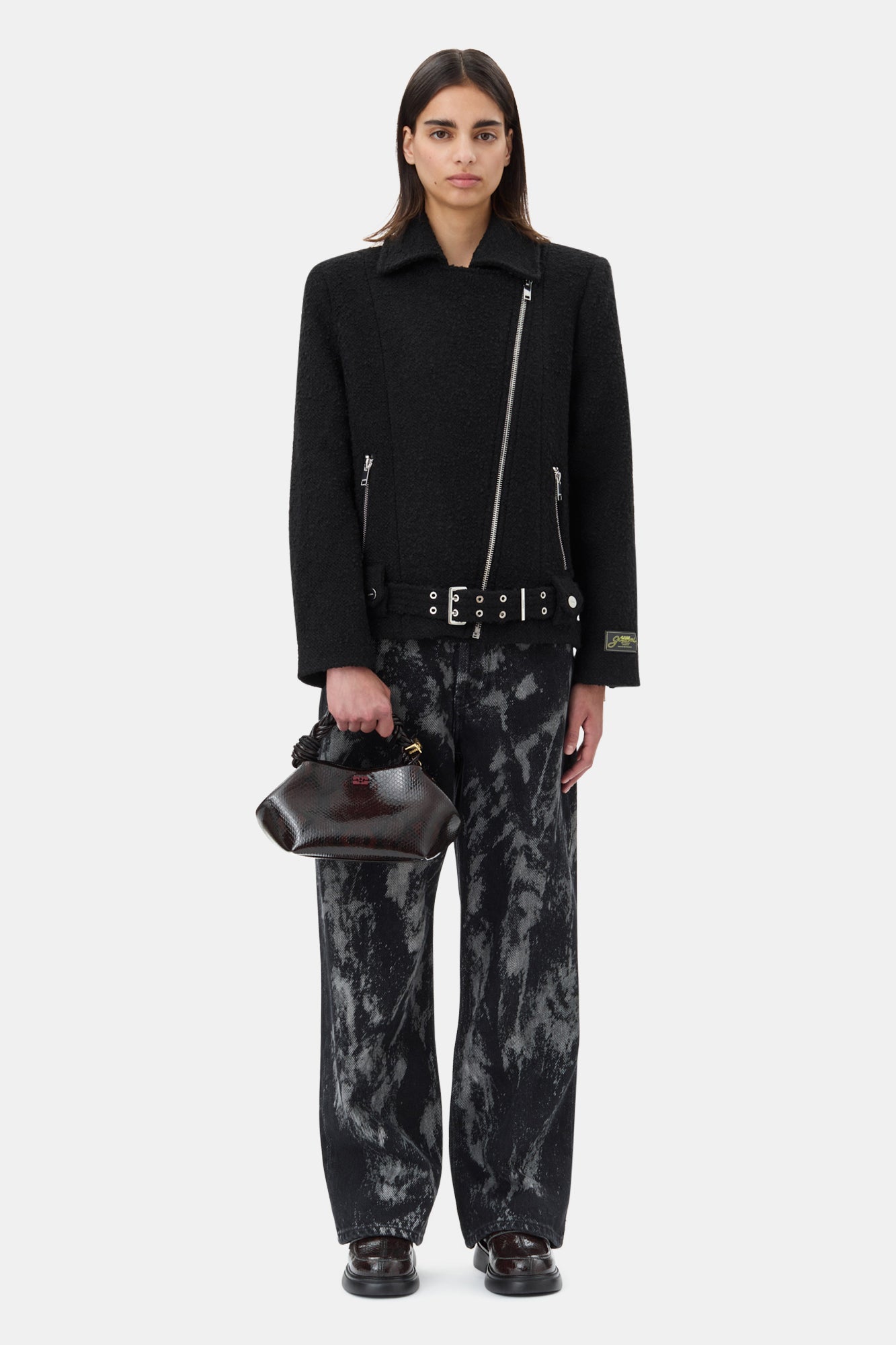 Textured Boucle Wool Jacket | Black