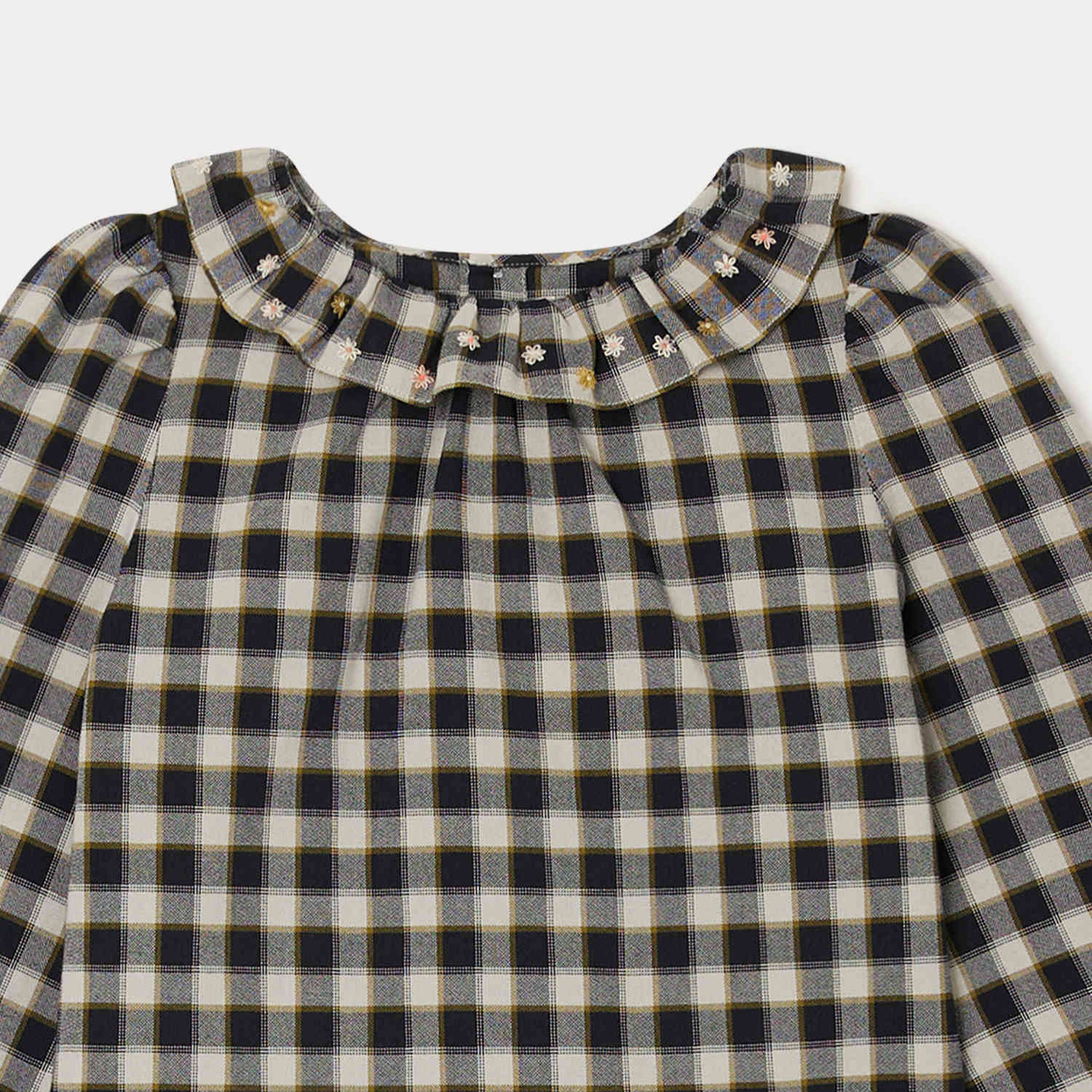 Girl | Timber Embroidered Blouse | Medium Gray