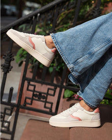 The Roma - Classic - White / Pink / Light Blue - Women's - Women's Sneakers - White / Pink / Light Blue - Soludos - 