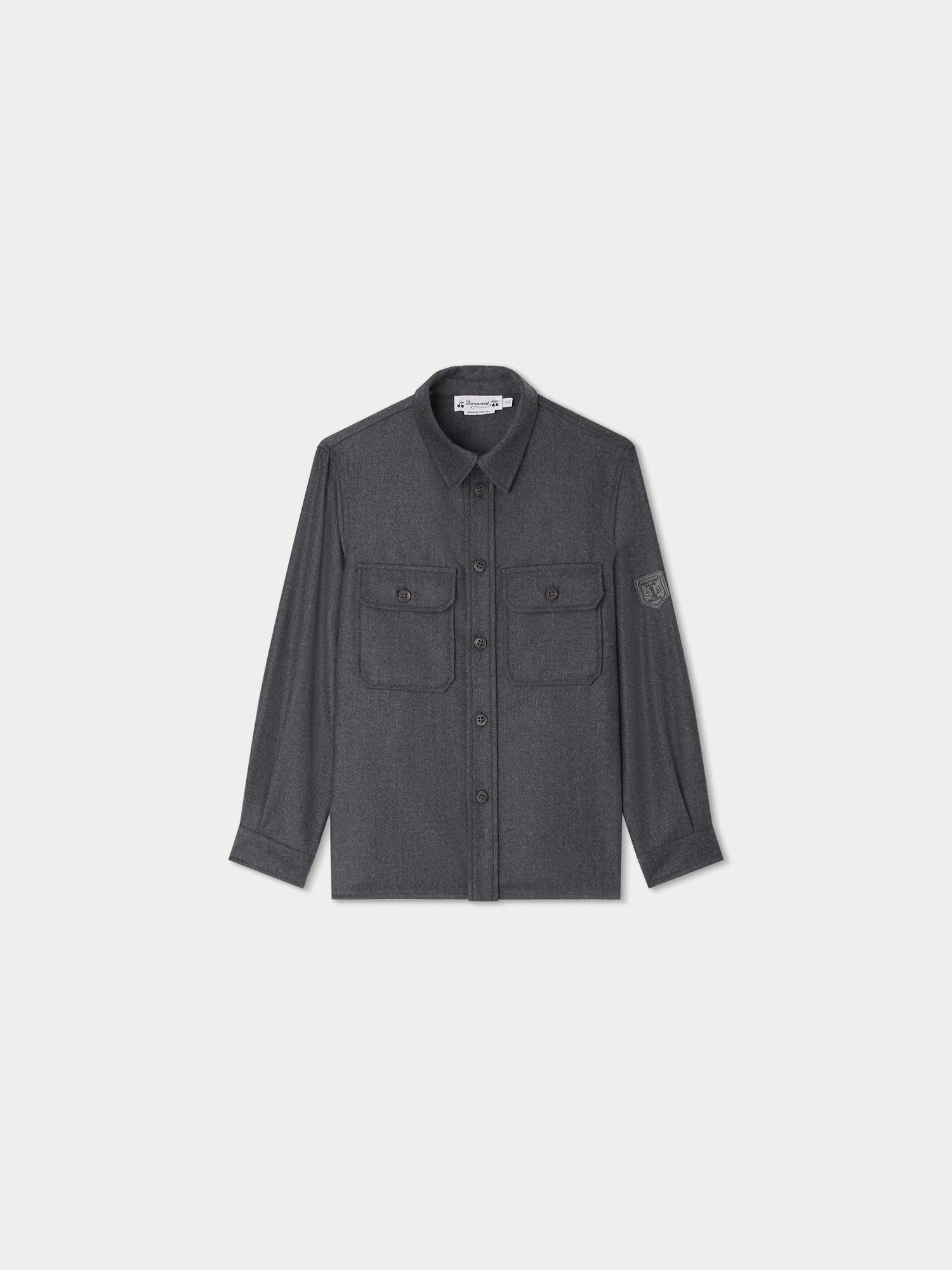 Boy | Gustave Shirt With Patch | Charcoal Gray
