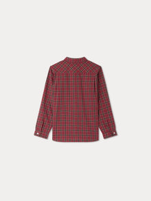 Boy | Tango Checkered Poplin Shirt | Raspberry