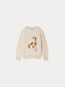 Girl | Anumati Dog Pattern Sweater | Natural White