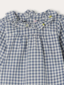 Girl | Dojoba Gingham Check Blouse | Slate Grey