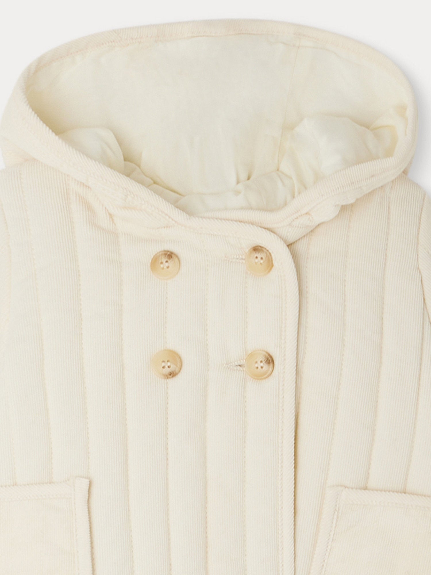 Unisex | Ghalia Quilted Velvet Jacket | Ivory