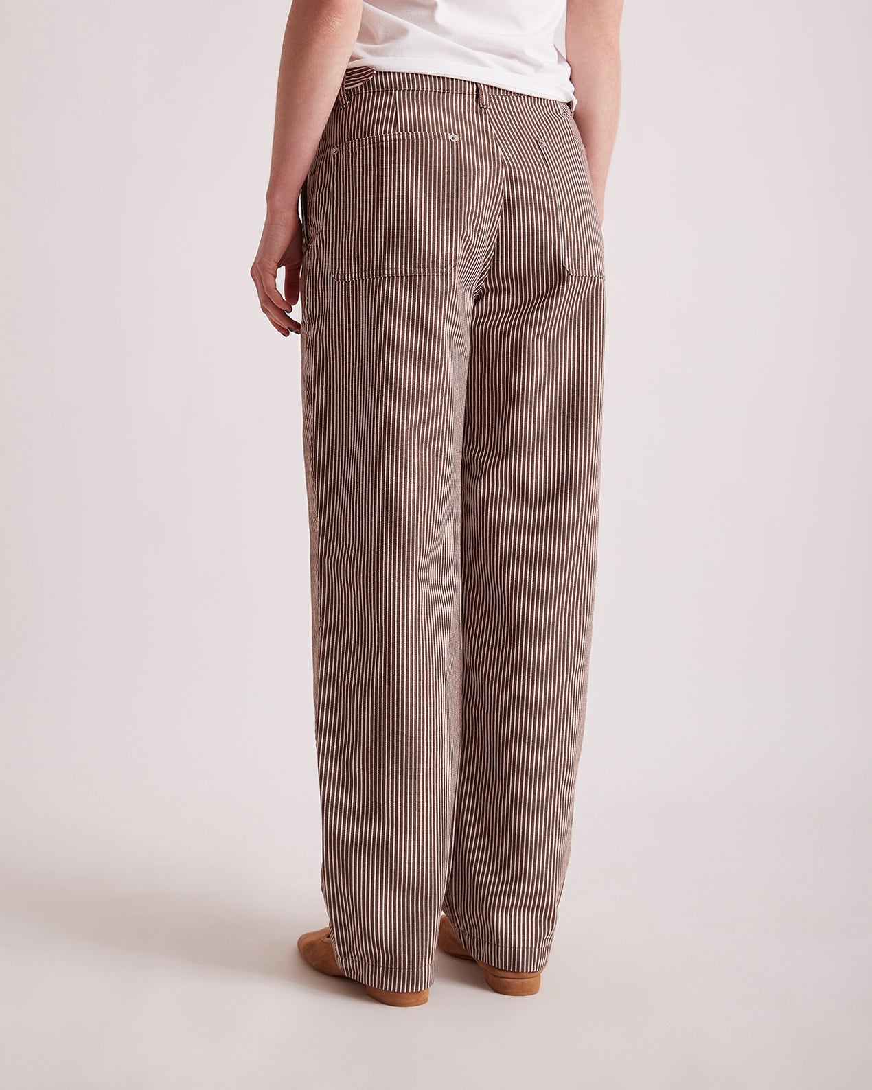 Dark Earth | Mulberry Cotton Stripe Twill Pant