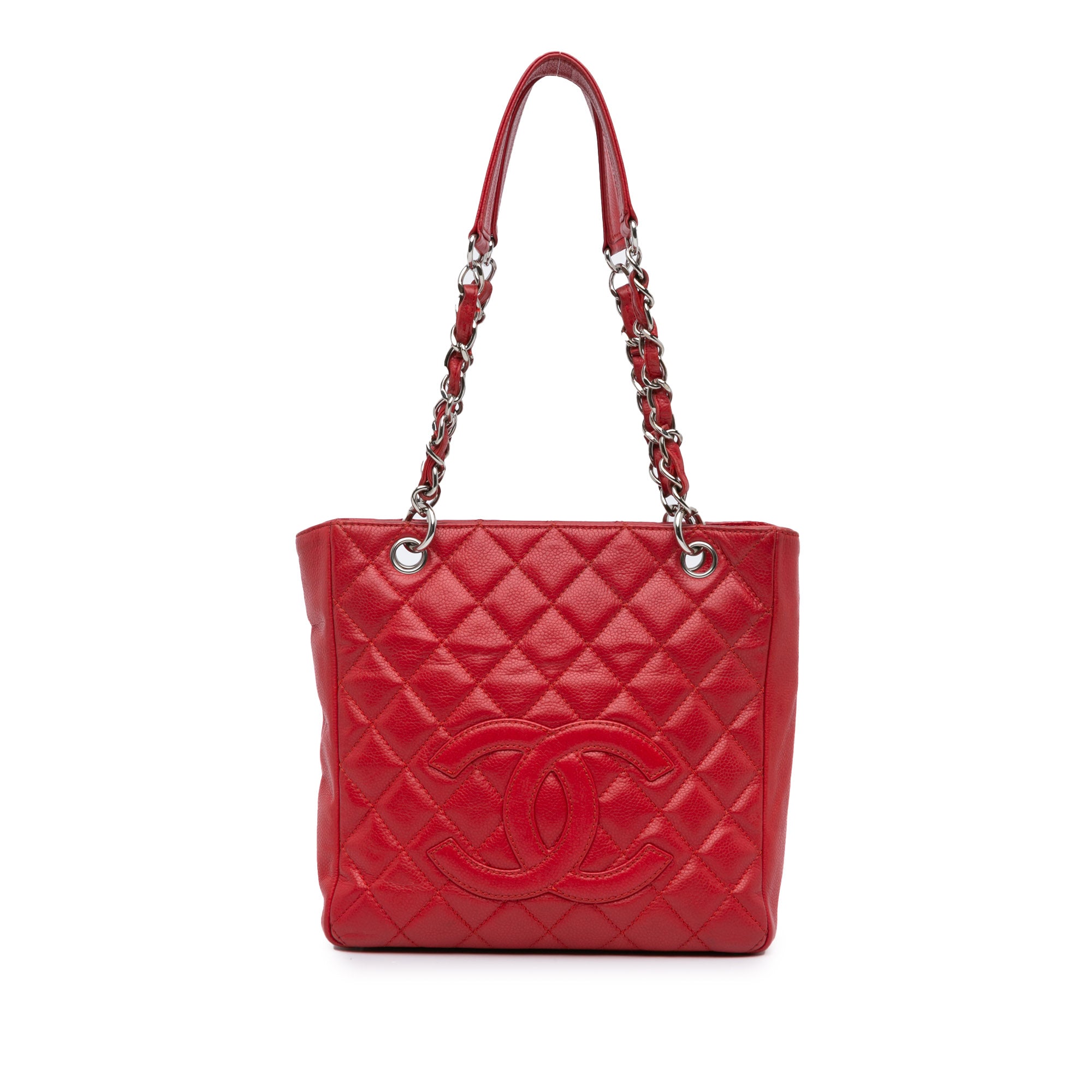 Chanel | Pre-Owned Caviar Petite Shopping Tote | Red