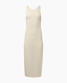 Womens | Linen Knit Scoop Back Maxi Dress | White