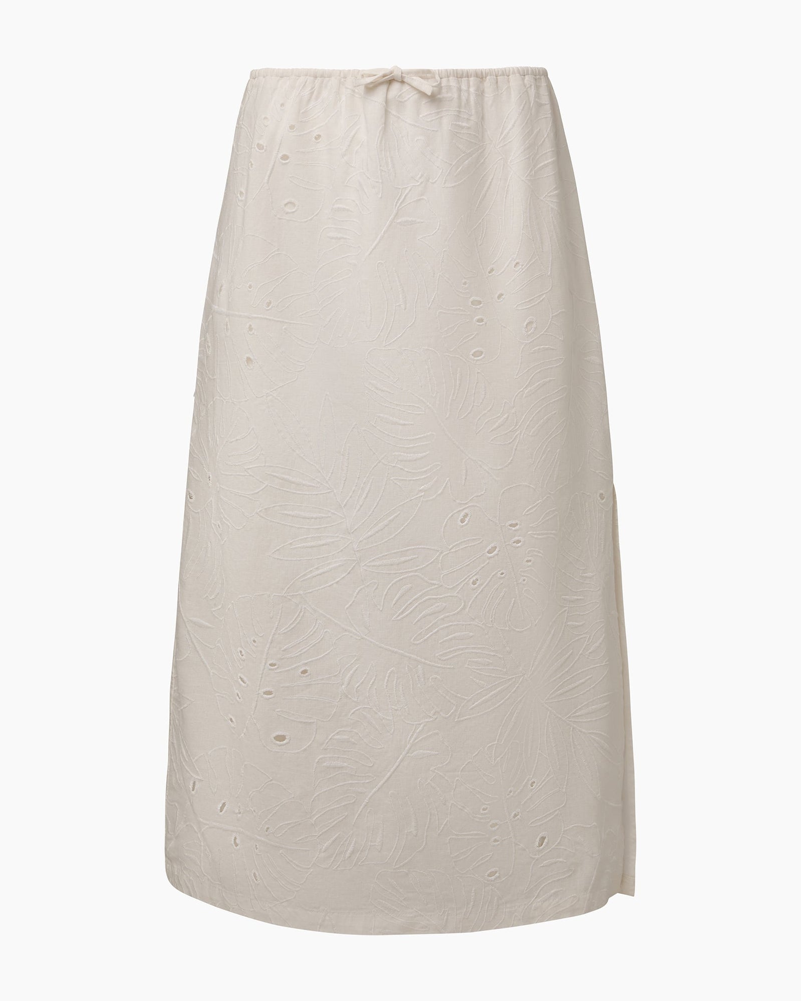 Womens | Air Linen Midi Skirt | White