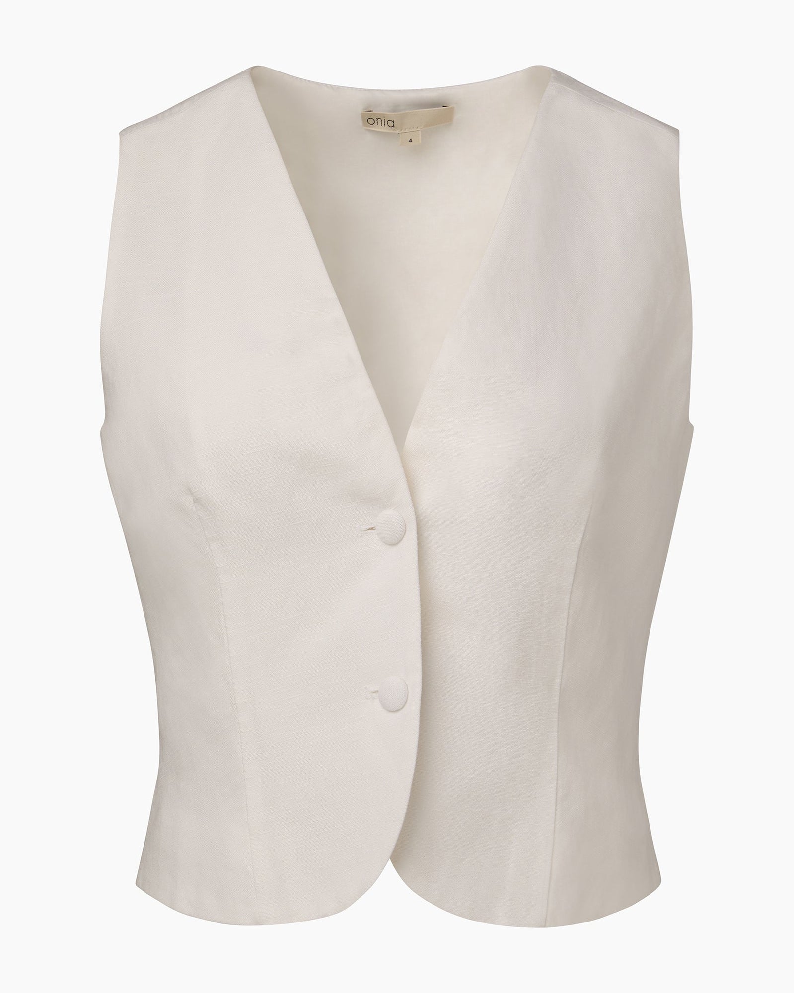 Womens | Air Linen Relaxed Vest | White
