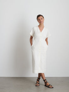 Women | Collette Dress | Twill Ecru