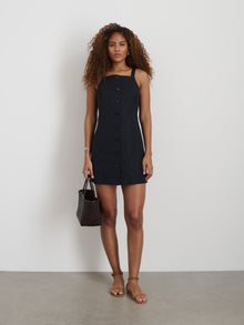 Women | Alexis Dress In Cotton Linen | Black